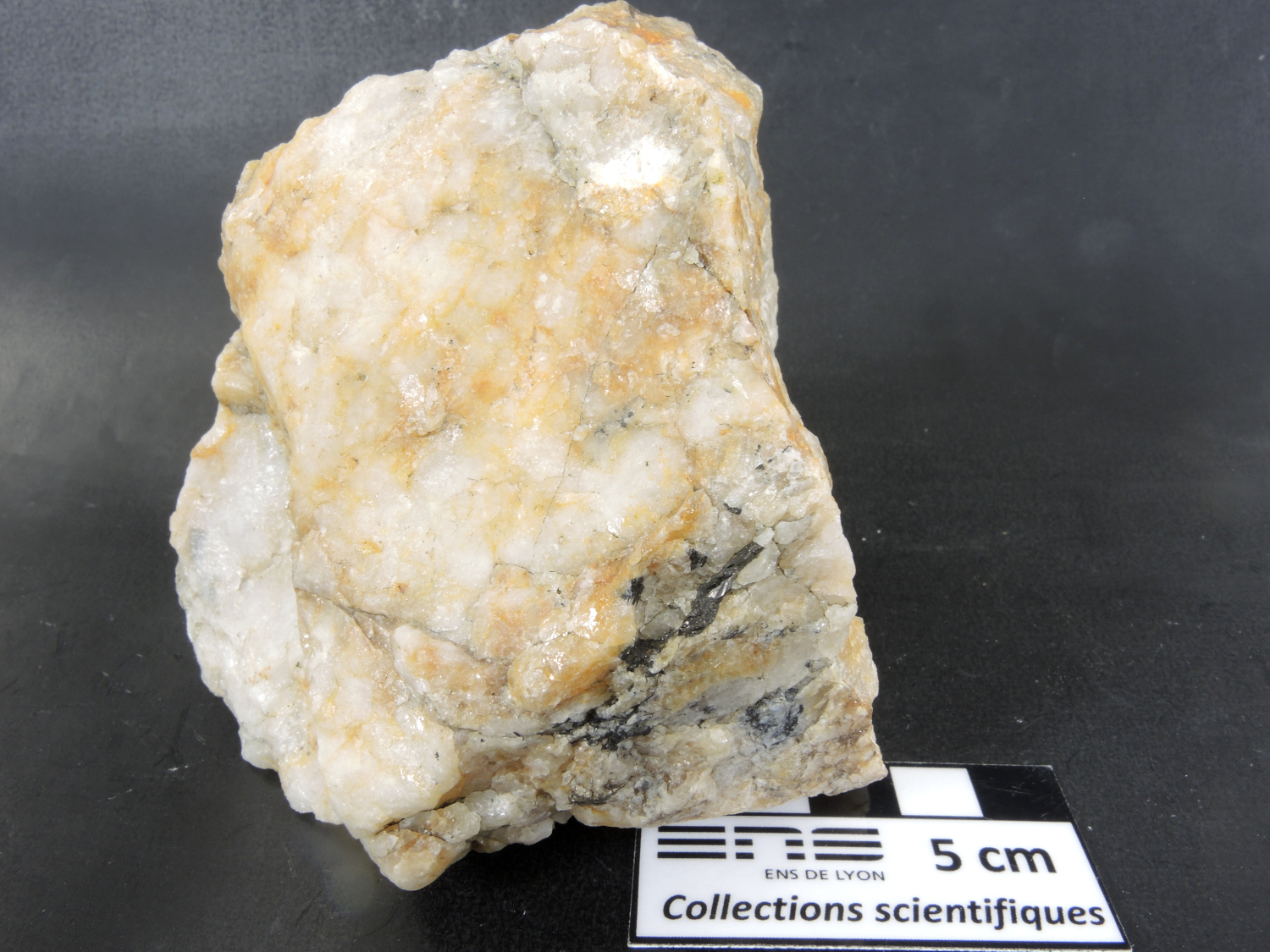 Quartz et wolframite Filon de quartz à wolframite Massif central  Vaulry La Garde